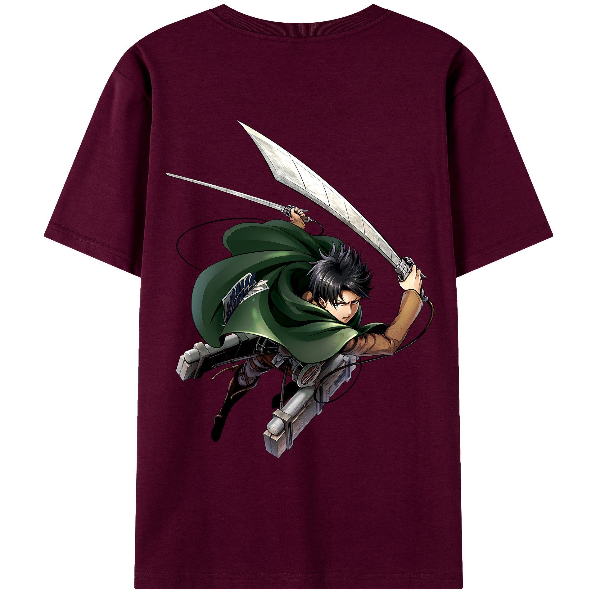 （画像用） 進撃の巨人 リヴァイ·アッカーマン Attack on Titan Levi Ackerman レディース半袖Tシャツ(バックプリント)
